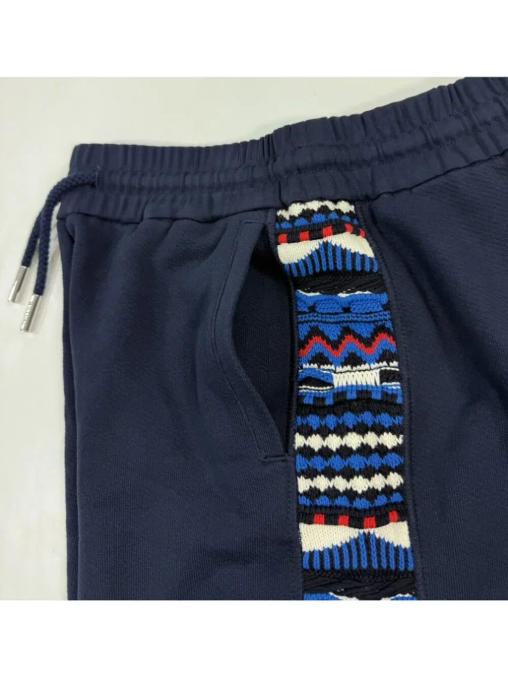 Missoni Mens Sweat Shorts Zig Zag Embroidered Knit Size Small Designer NEW